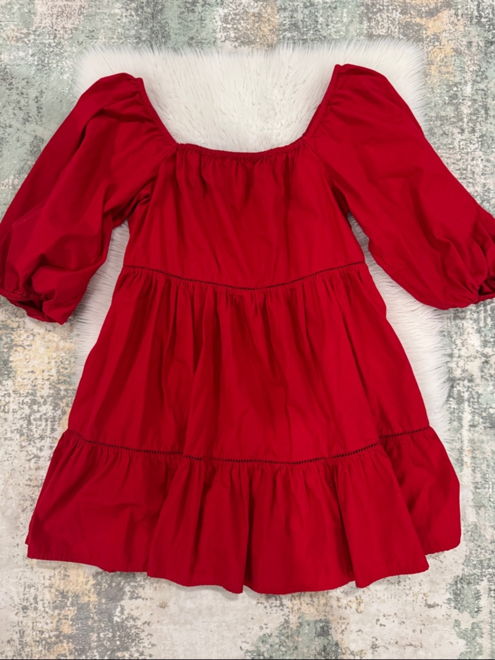 Gorgeous Red Puff-Sleeve Dress